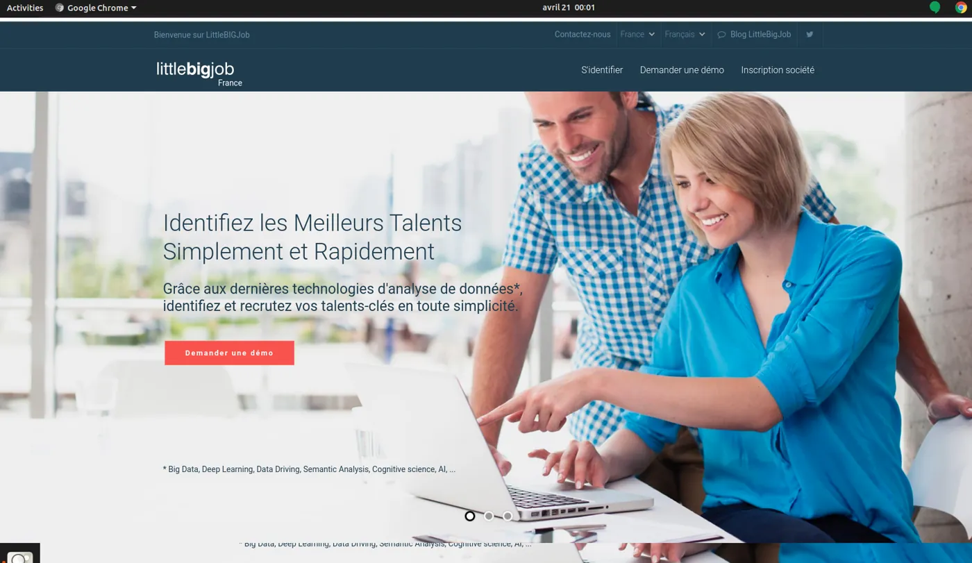 Capture de la plateforme Little Big Job