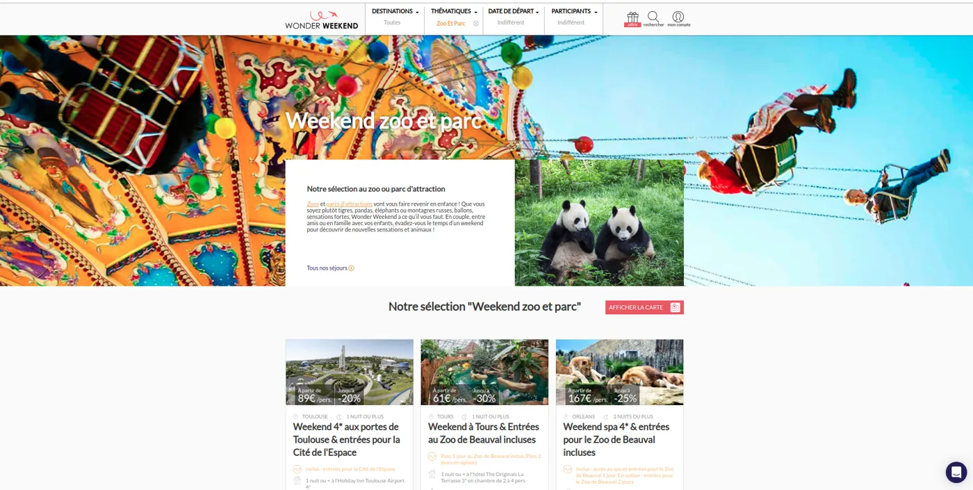 Capture du site Wonderweekend